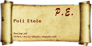 Poli Etele névjegykártya